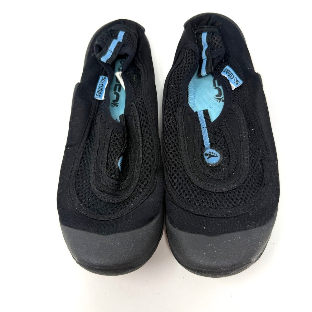 Cudas Flatwater FWTW02 Womens 7 Black Blue Mesh Slip On Water Shoes Aqua Socks